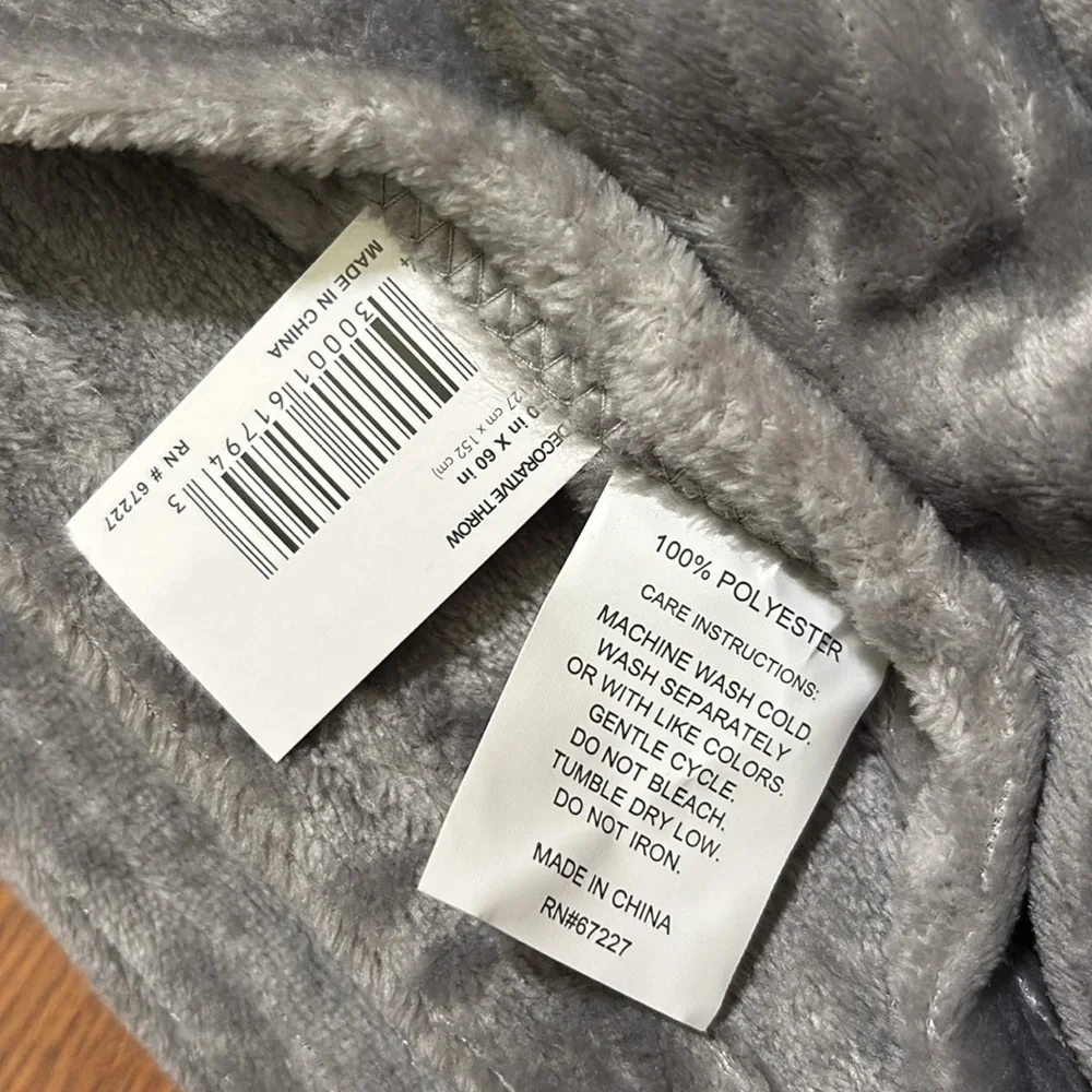 Decorative Throw Blanket 50X60 Grey 100% Polyester